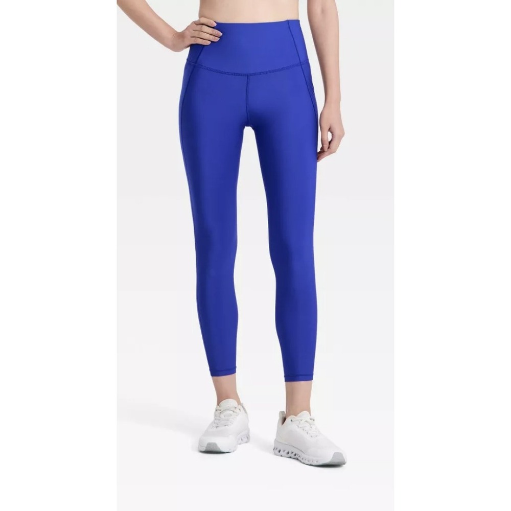All in Motion Womens Blue Effortless Support High Rise 7/8 Leggings XS